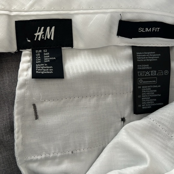 πBUY 3 for $15π πH&M Dress Pants Business Attire Slim fit 36R Menβs - Picture 5 of 8